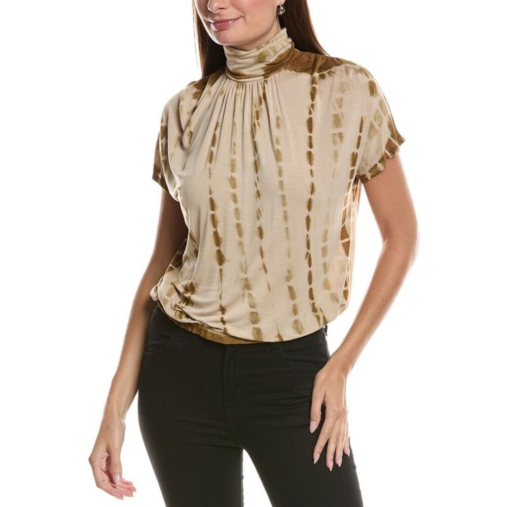 Xcvi Womens Viggo Turtleneck Top, Brown